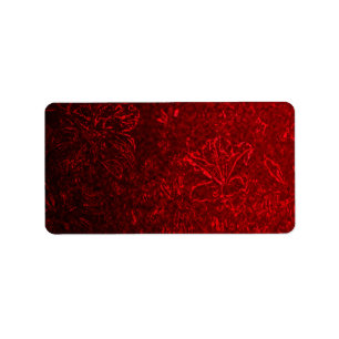 Rich Red floral design Label