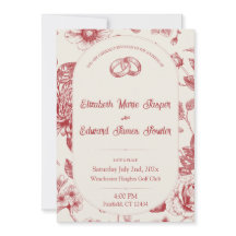 Rich Red French Floral Toile Floral