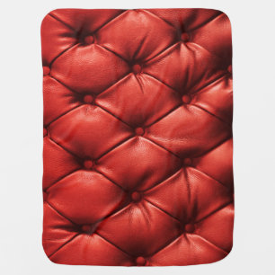 Rich Red Leather: Luxury Textured Detail Baby Blanket