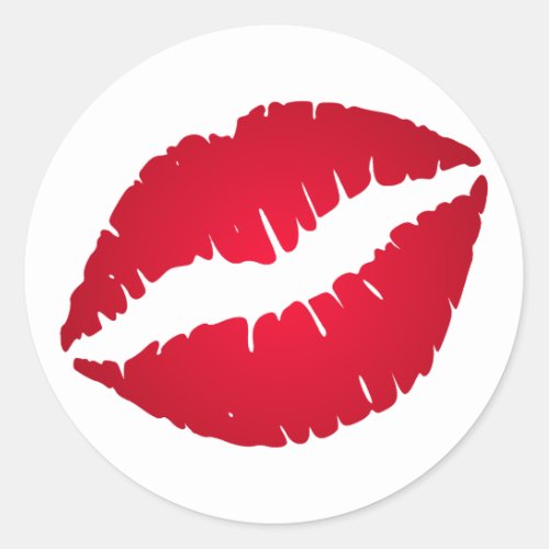 Rich Red Lipstick Classic Round Sticker