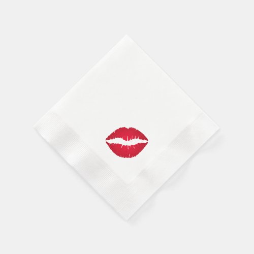 Rich Red Lipstick Kiss Stain Paper Napkins