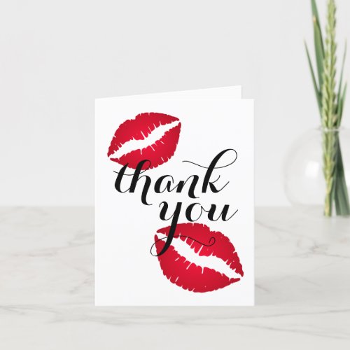 Rich Red Ombre Lips Thank You Card