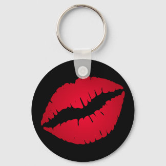 Rich Red Ombre Lipstick Black Keychain
