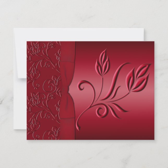 Rich Red Wedding RSVP card (Front)