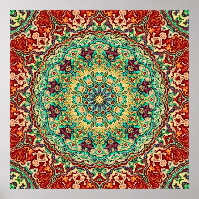 Rich Reds Mandala Poster (Front)