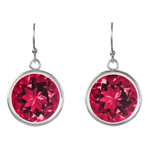 Rich Ruby July Birthstone Earrings