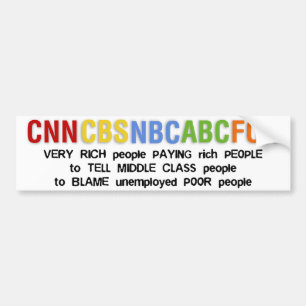 Rich telling Middle Class to blame the poor Bumper Sticker