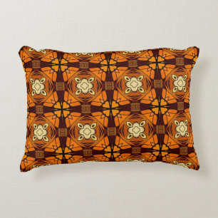 Rich Terracotta burnt orange brown pattern Accent Pillow