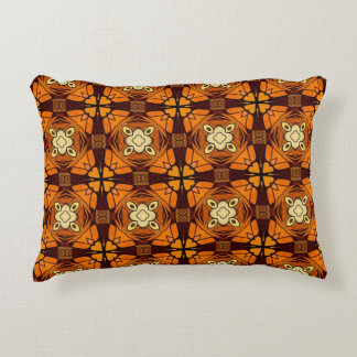 Rich Terracotta burnt orange brown pattern Accent Pillow