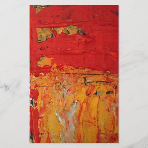 Rich Textured Red Yellow Abstract Stationery