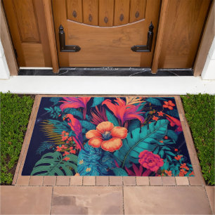 Rich Tropical Floral Pattern Doormat