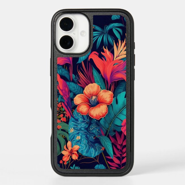 Rich Tropical Floral Pattern Otterbox iPhone Case (Back)