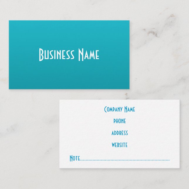 Rich Turquoise Business Cards (Front/Back)