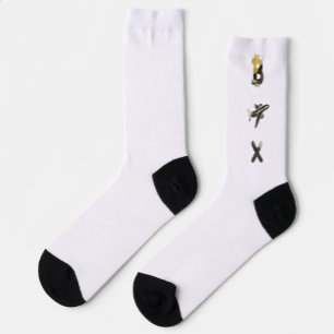 RICH Unisex Socks Trend Abstract Black White Gold