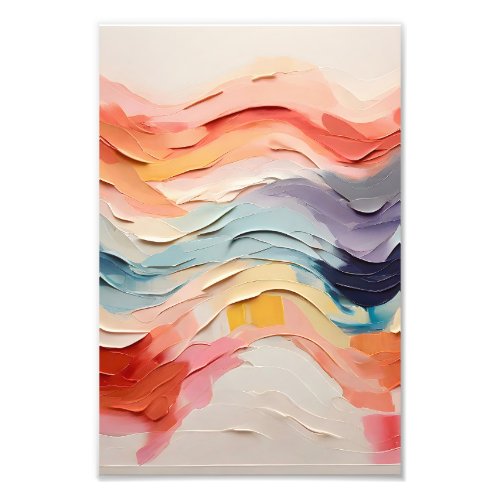 Rich Vibrant Colorful Wavy Abstract Painting Photo Print