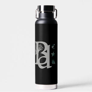 RICH Water Bottle Trend Abstract Art Black Green