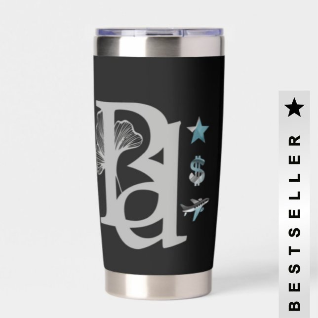 RICH Water Bottle Trend Abstract Art Blue Ocean Insulated Tumbler (Creator Uploaded)