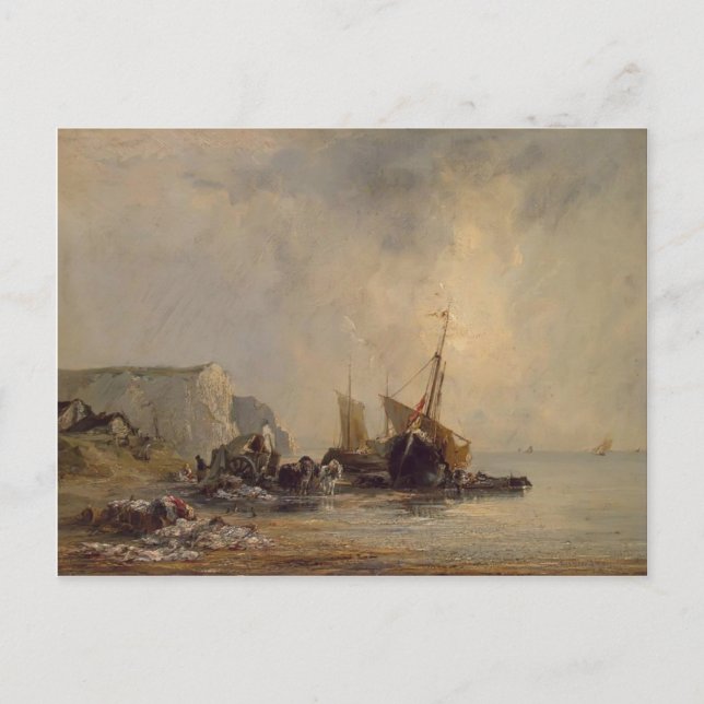 Richard Bonington- Boats by the Normandy Shore Postcard (Front)