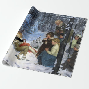 Richard Bormeister Children in the Snow Wrapping Paper