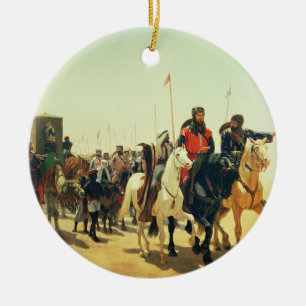 Richard Coeur de Lion on his way to Jerusalem Ceramic Ornament