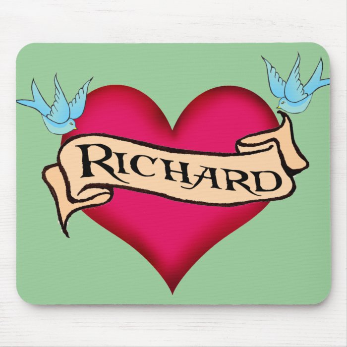 Richard   Custom Heart Tattoo T shirts & Gifts Mouse Pads