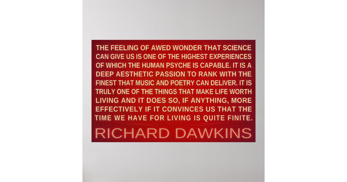 Richard Dawkins | Wonder Science Gives Us Poster | Zazzle