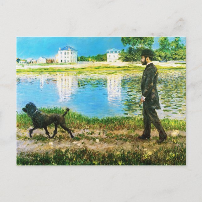 Richard Gallo and His Dog by Gustave Caillebotte Postcard (Front)