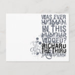 Richard III Wooed Quote (B&W) Postcard