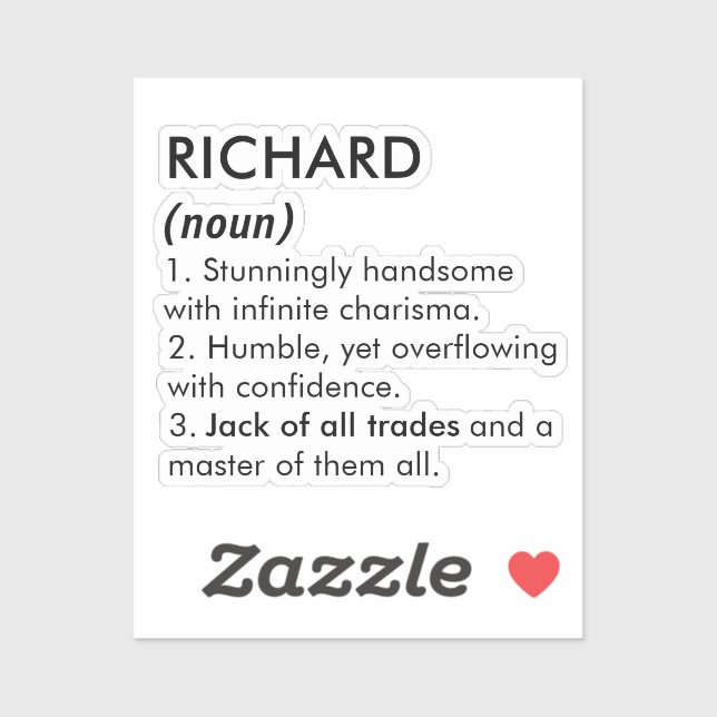 Richard name, Editable name, Custom name Sticker (Sheet)