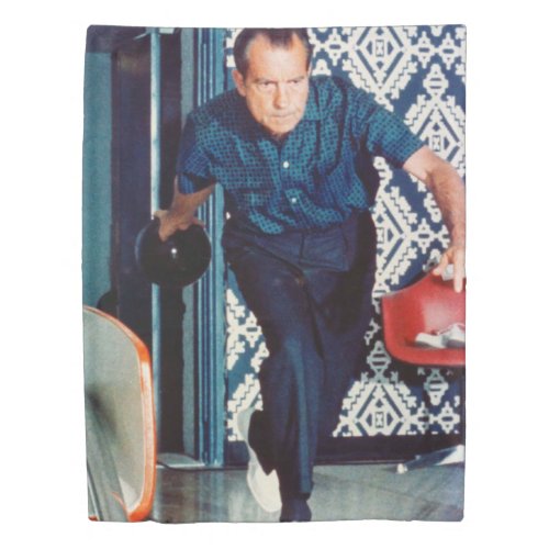 Richard Nixon Bowling Duvet Cover