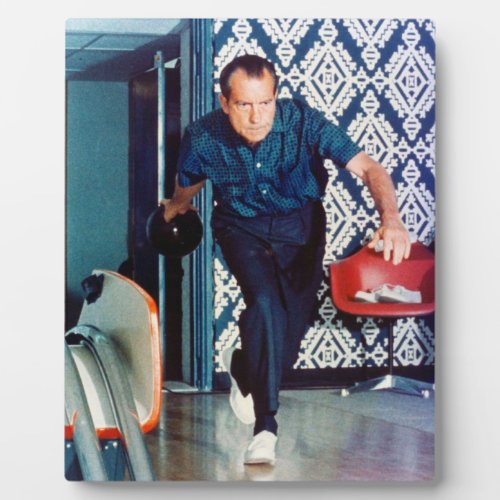 Richard Nixon Bowling Plaque