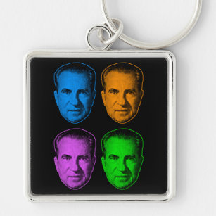 Richard Nixon in Vivid Color Keychain