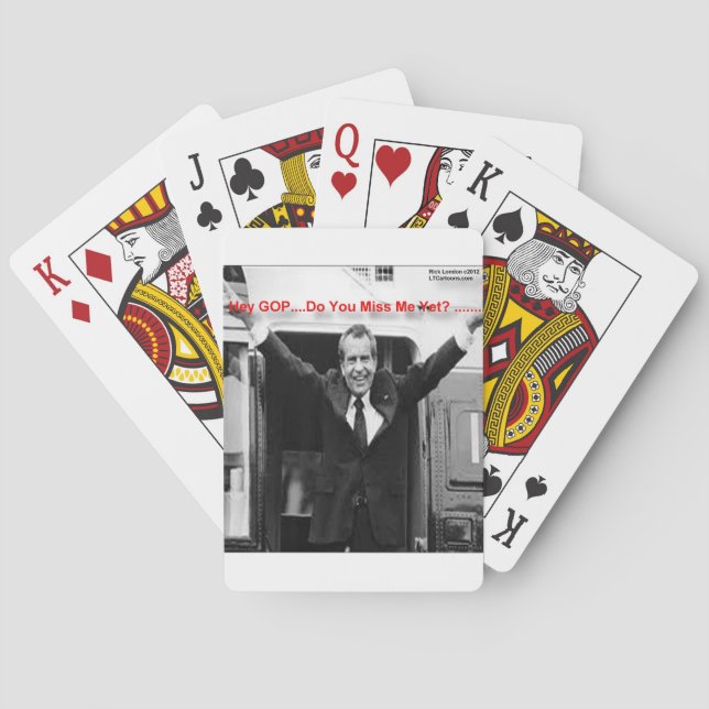 Richard Nixon "Miss Me Yet?" Funny Gifts & Tees Poker Cards (Back)
