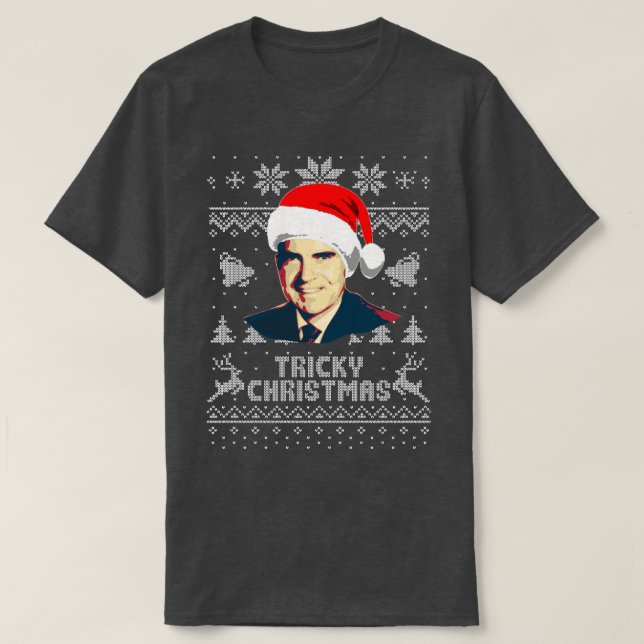 Richard Nixon Tricky Christmas T-Shirt (Design Front)