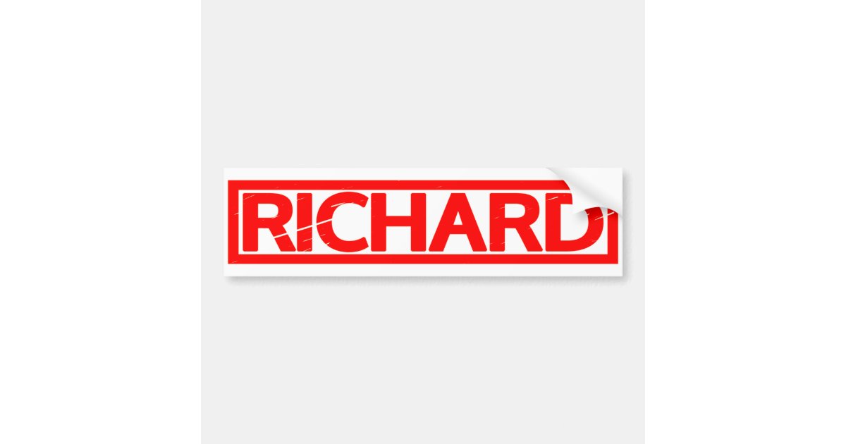 Richard Stamp Bumper Sticker | Zazzle