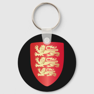 Richard the Lion Heart Shield in red+faux gold Keychain