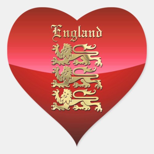 Richard the Lionhearts Royal Arms of England Heart Sticker