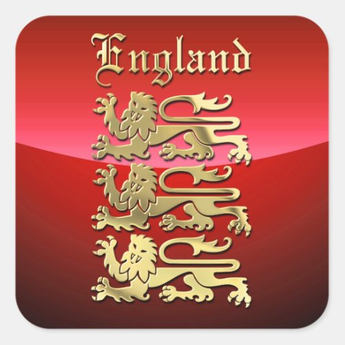 Richard the Lionhearts Royal Arms of England Square Sticker