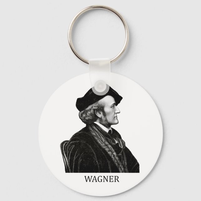 Richard Wagner, black Keychain (Front)