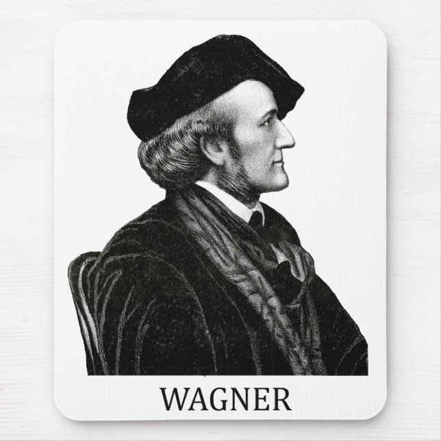Richard Wagner, black Mouse Pad (Front)