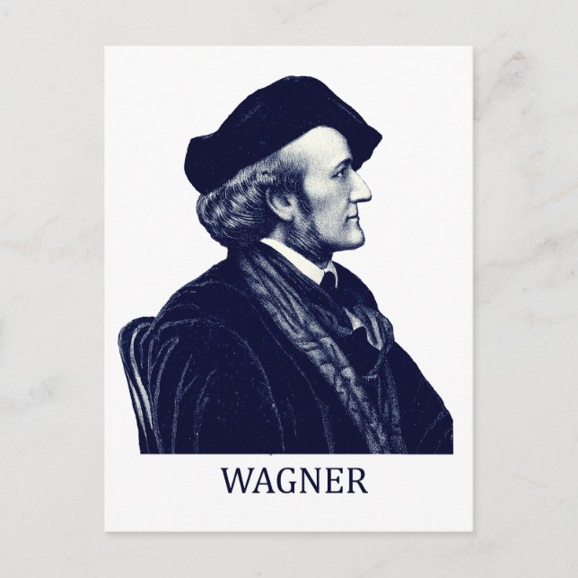 Richard Wagner, blue Postcard (Front)