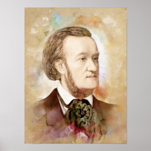 Richard Wagner Portrait im Aquarell Style Poster