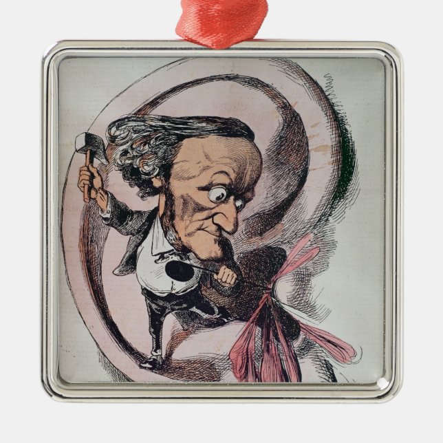 Richard Wagner splitting the ear drum of world Metal Ornament (Front)