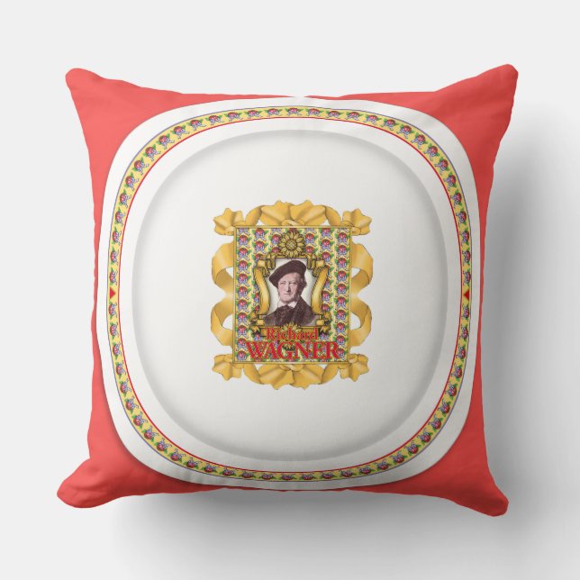 Richard Wagner Throw Pillow (Front)