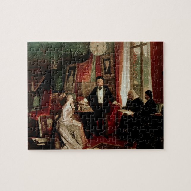 Richard Wagner with Franz Liszt and Liszt's daught Jigsaw Puzzle (Horizontal)