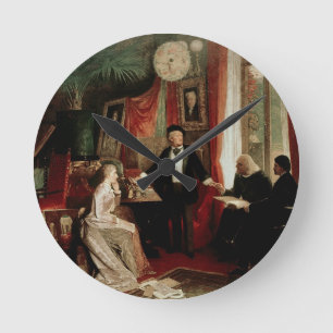 Richard Wagner with Franz Liszt and Liszt's daught Round Clock