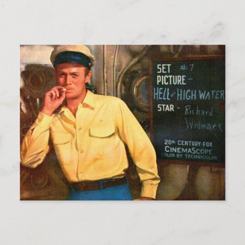 Richard Widmark ad for Hell and High Water Postcard