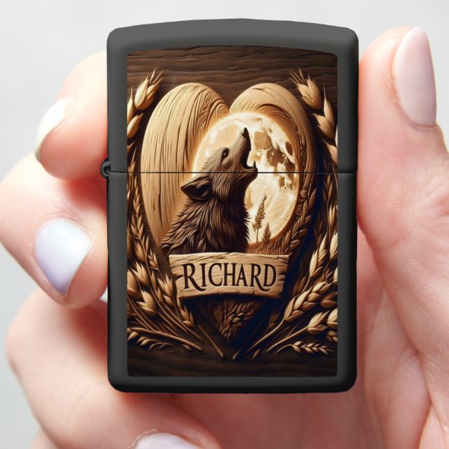 Richard Wolf's Heart Under Moonlight Zippo Lighter (In Hand)
