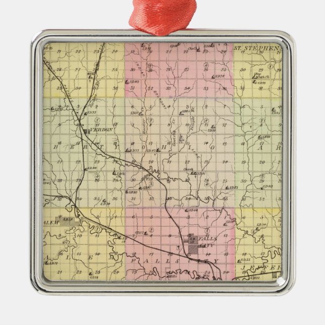 Richardson County, Nebraska Metal Ornament (Front)