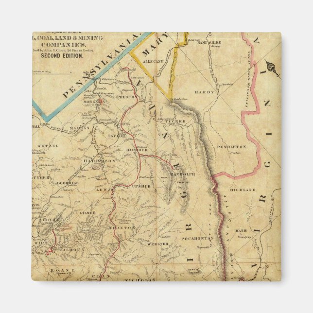 Richardson's Map of West Virginia Magnet (Front)